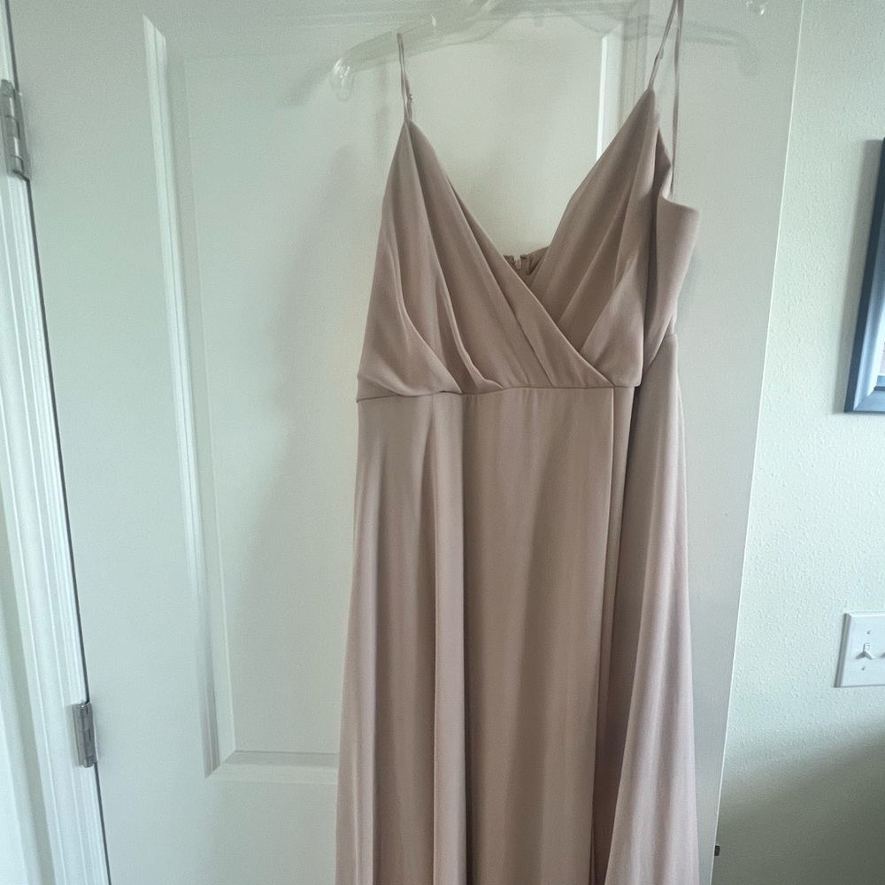Bridesmaid champagne long dress